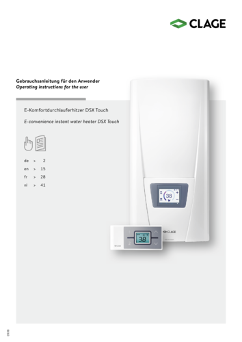 Calentadores eléctricos instantáneos de agua TECNA CLAGE DSX TOUCH